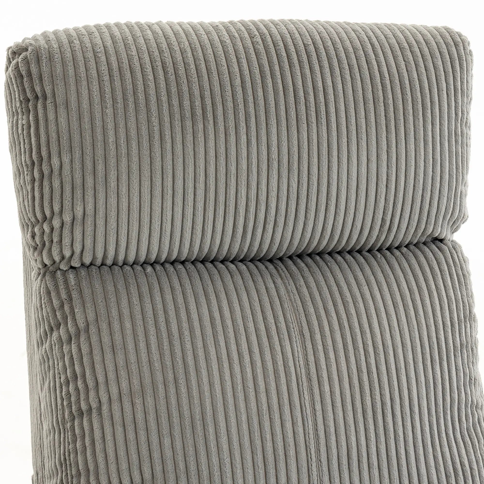 Corduroy Push Back Recliner Chair with Padded Seat, Grey Single Sofas at Gallery Canada