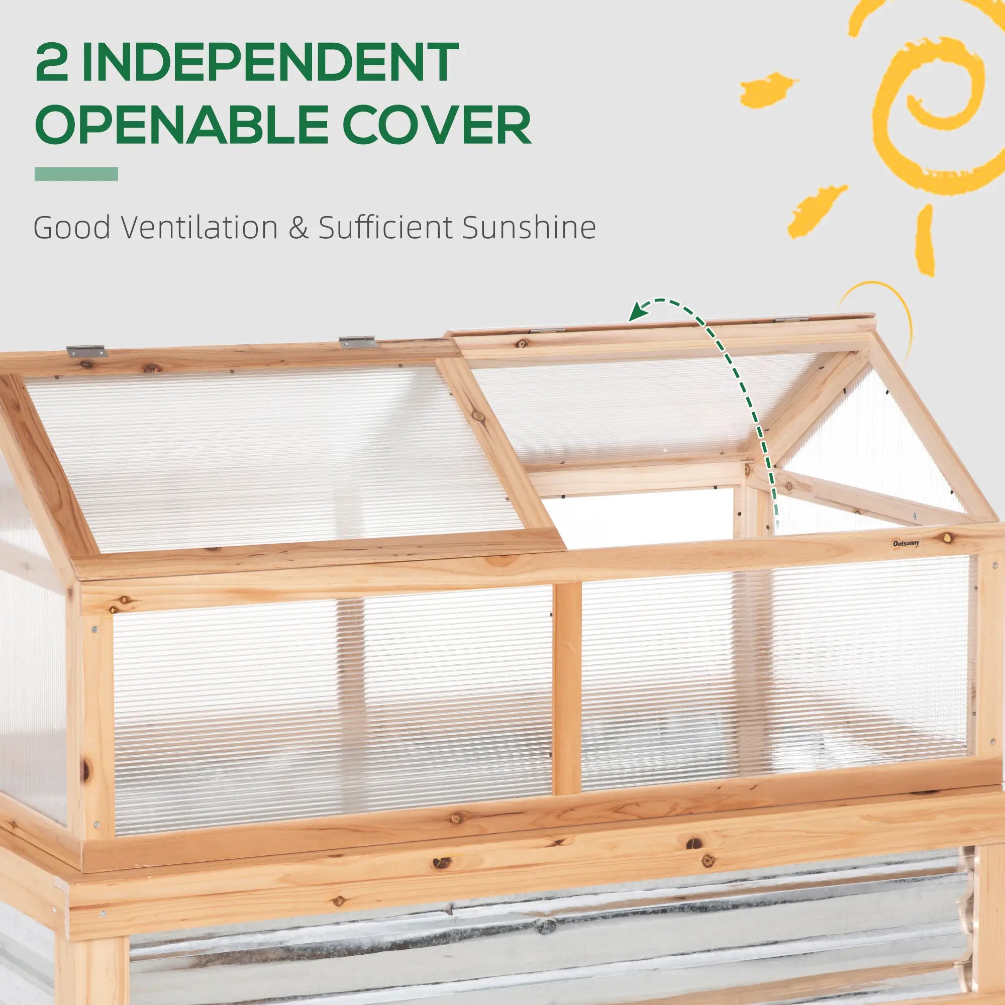Raised Garden Bed Kit, Greenhouse Wooden Planter, 48