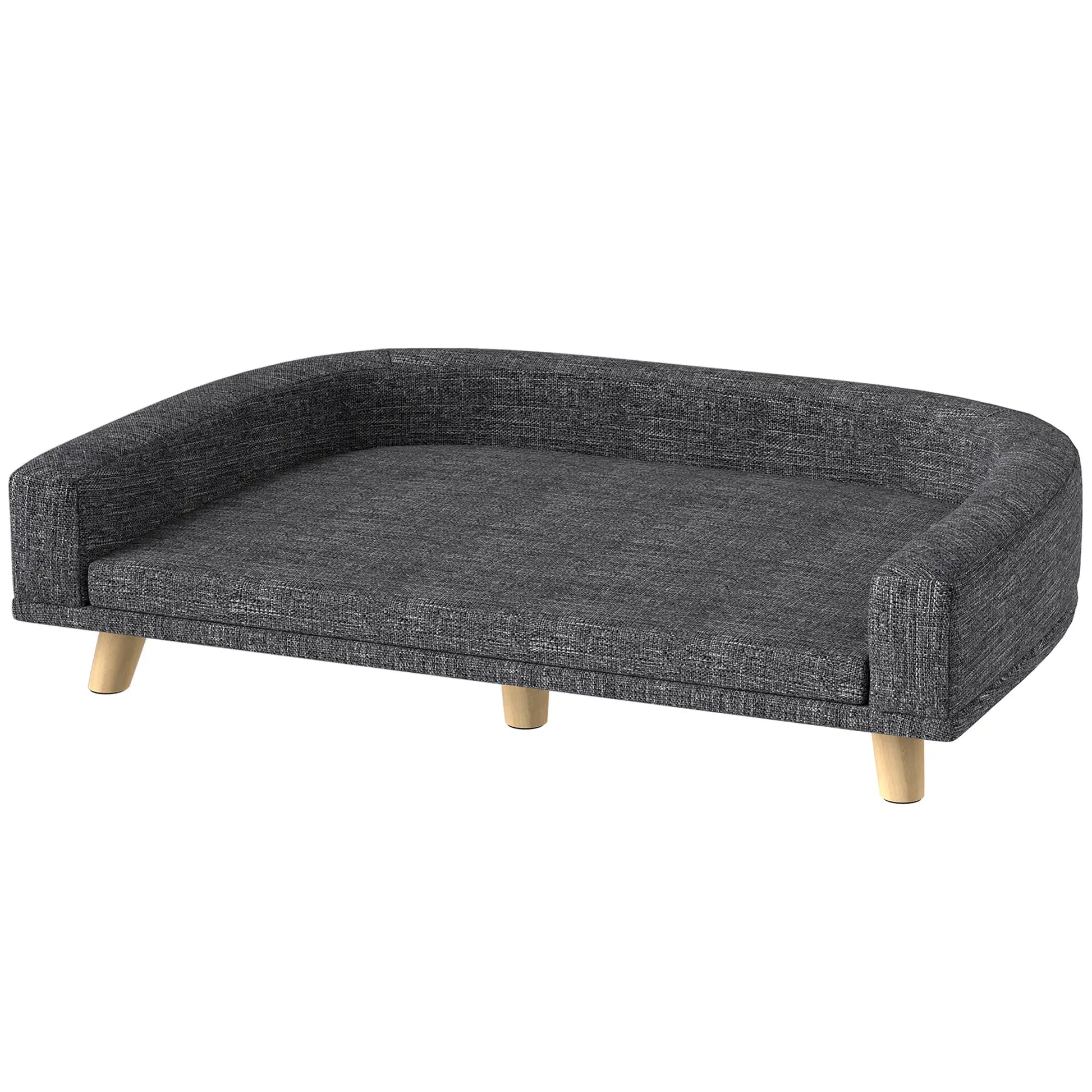Large Dog Sofa with Washable Cover, Anti-Slip Pads, Dark Grey Dog Sofas Dark Grey at Gallery Canada