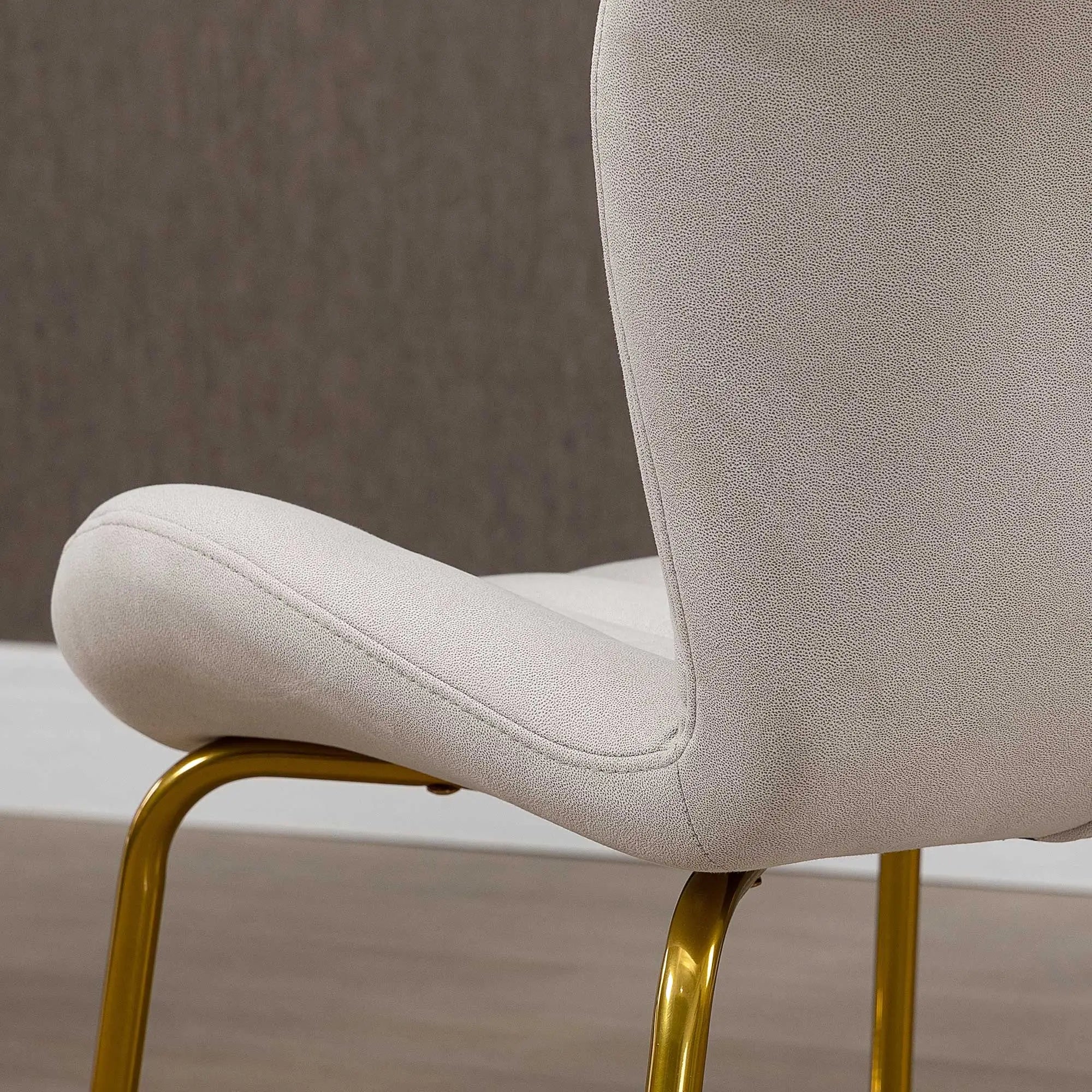 Modern Dining Chairs Set of 2, Cushioned Backrest, Cream White Bar Stools at Gallery Canada