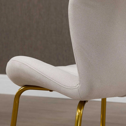 Modern Dining Chairs Set of 2, Cushioned Backrest, Cream White Bar Stools at Gallery Canada