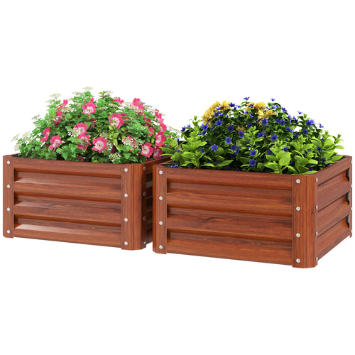 2' x 2' x 1' Raised Garden Bed, Dark Brown