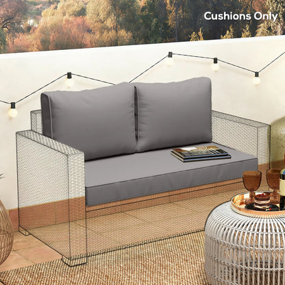 2 Seater Outdoor Cushions With Backrest, Light Grey Patio Chair Cushions at Gallery Canada