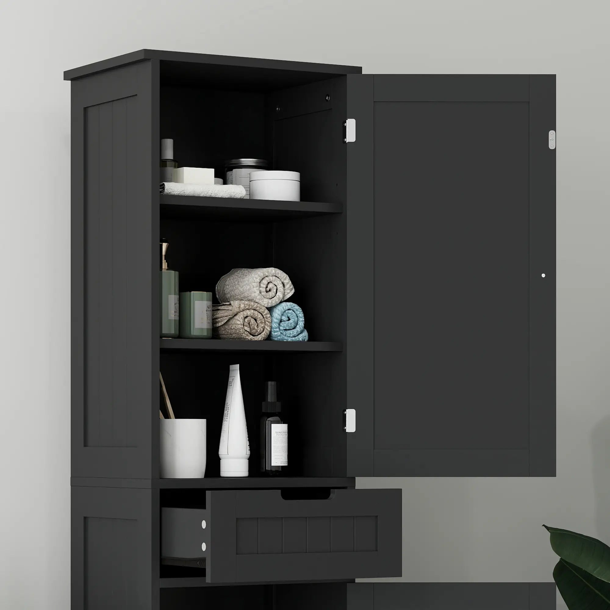 Freestanding Bathroom Cabinet, Drawer and 2 Doors, Tall Cupboard Bathroom Cabinets at Gallery Canada