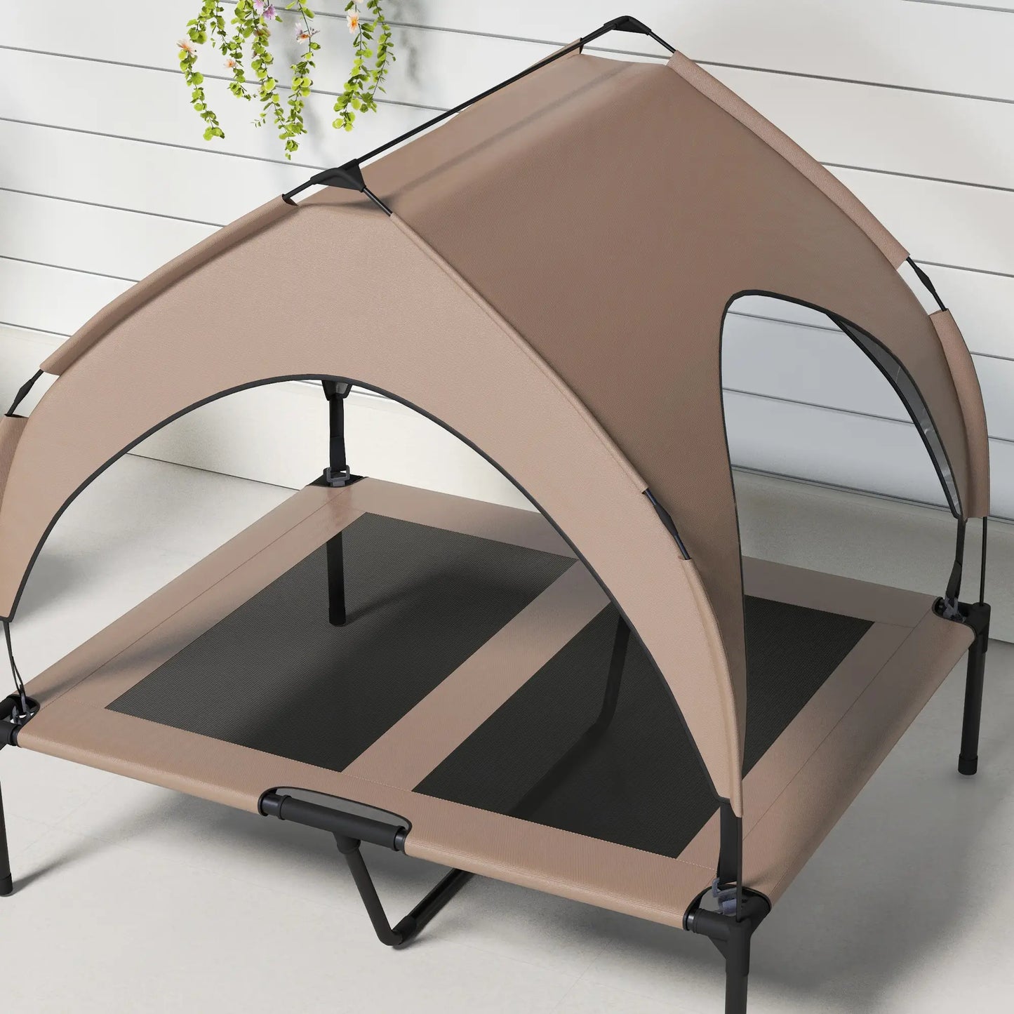 Raised Dog Bed, Cooling Cot with Canopy, Washable Mesh, Medium Large, Coffee Elevated Dog Beds at Gallery Canada