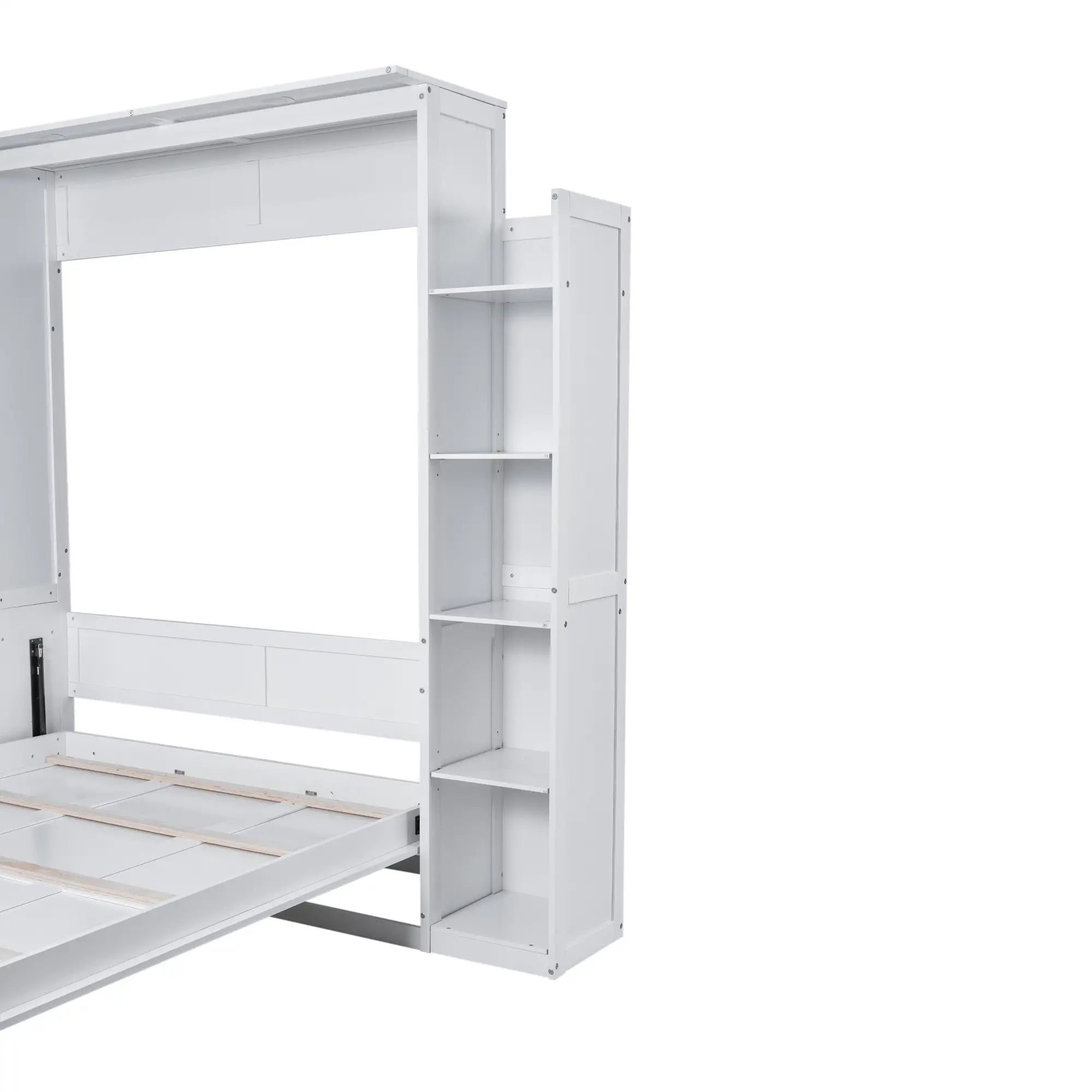 Murphy Bed with Shelves, LED Lights, 97.5