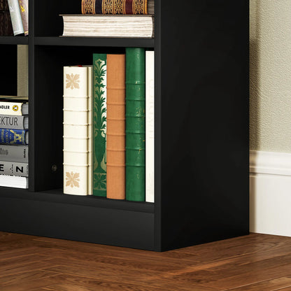 Tall Bookshelf with Drawer, Freestanding Bookcase, Black Display Bookshelves at Gallery Canada