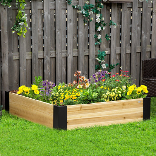 47" x 47" Raised Garden Bed with Metal Corner Bracket, Easy to Install Planter Box for Growing Vegetables, Flowers, Fruits, Herbs, and Succulents - Gallery Canada