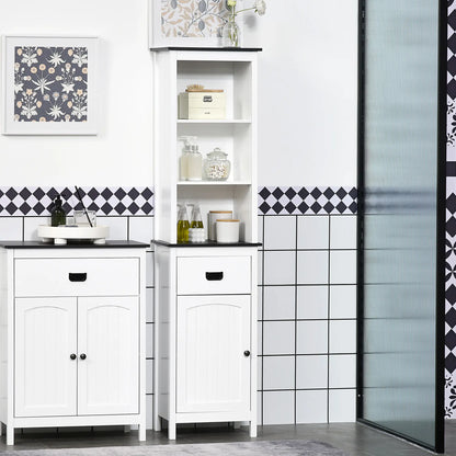 Tall Bathroom Storage Cabinet, Floor Standing with Drawer, Adjustable Shelf, White Bathroom Cabinets at Gallery Canada