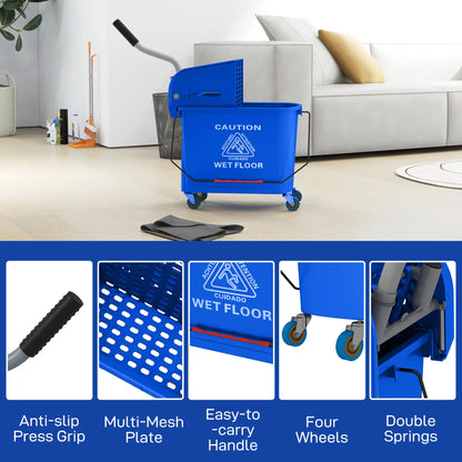 Compact Mop Bucket with Wringer, 5 Gallon, Separate Dirty Clean Water, Blue Household Supplies at Gallery Canada