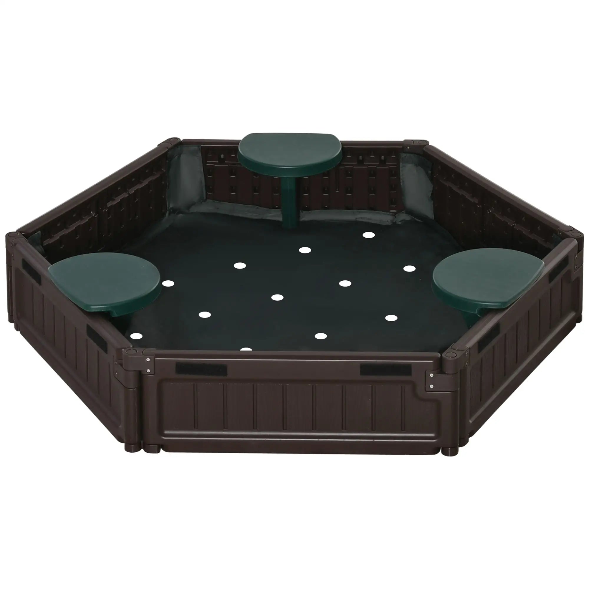 DIY Kids Sandbox with Waterproof Cover, Sand Playset, 3-12 Years, Brown Sandboxes & Accessories Dark green, brown at Gallery Canada