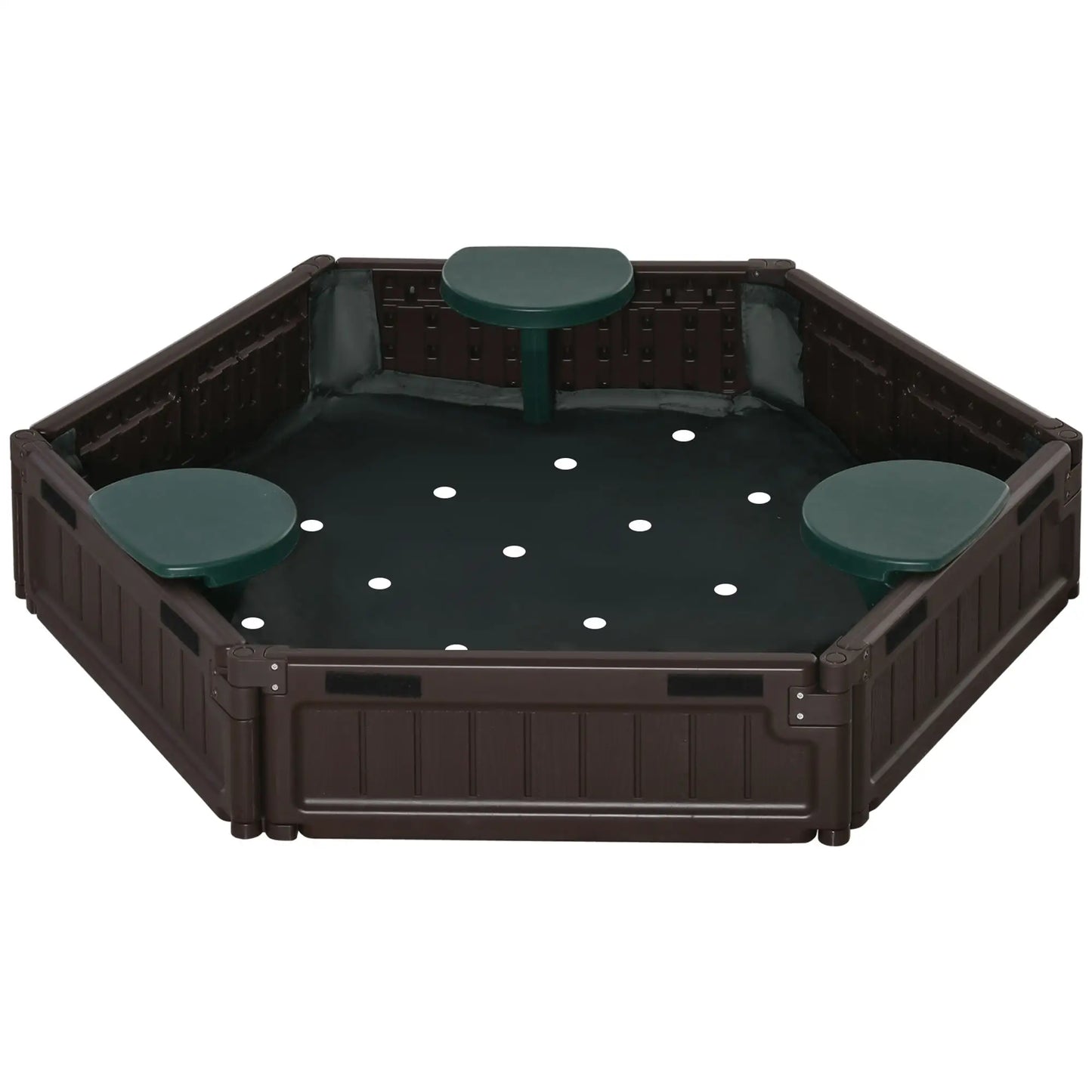 DIY Kids Sandbox with Waterproof Cover, Sand Playset, 3-12 Years, Brown Sandboxes & Accessories Dark green, brown at Gallery Canada