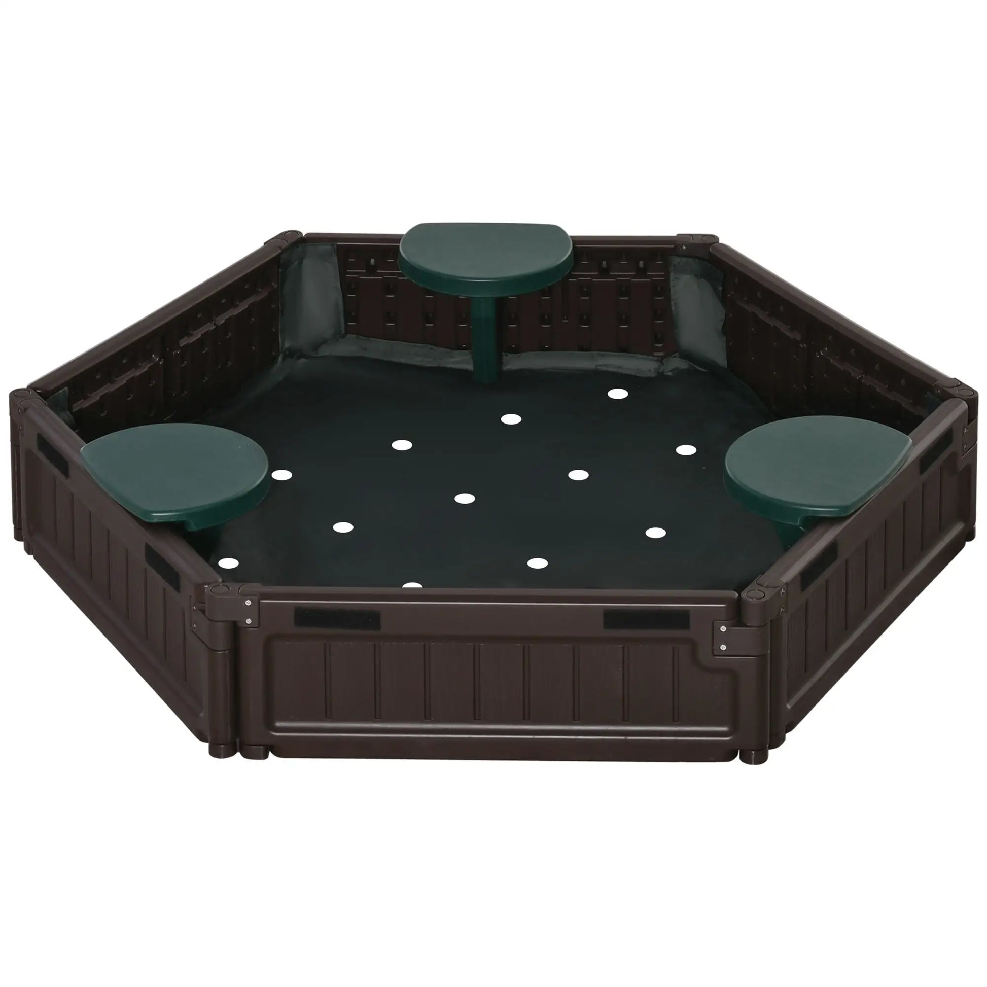 DIY Kids Sandbox with Waterproof Cover, Sand Playset, 3-12 Years, Brown Sandboxes & Accessories Dark green, brown at Gallery Canada