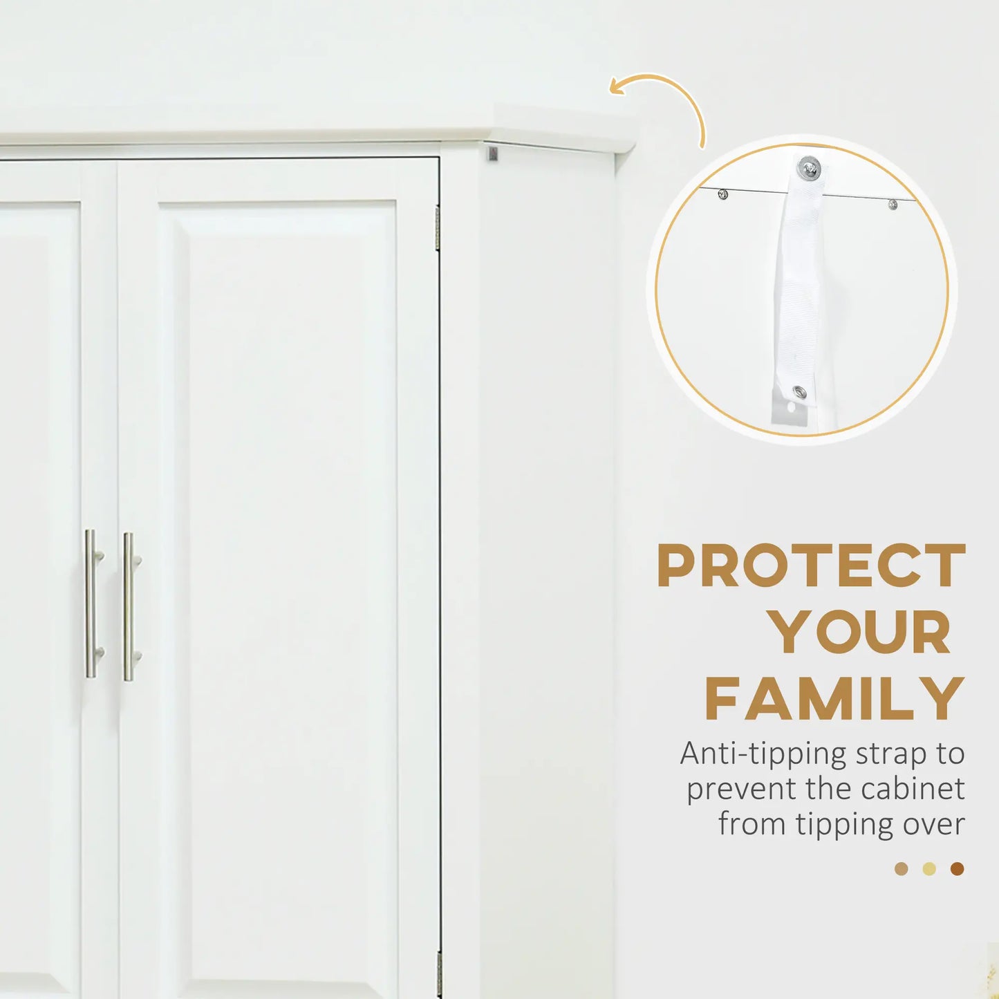 72" Kitchen Pantry Cabinet, 4-Door with Drawer, Adjustable Shelves, White Kitchen Pantry Cabinets at Gallery Canada