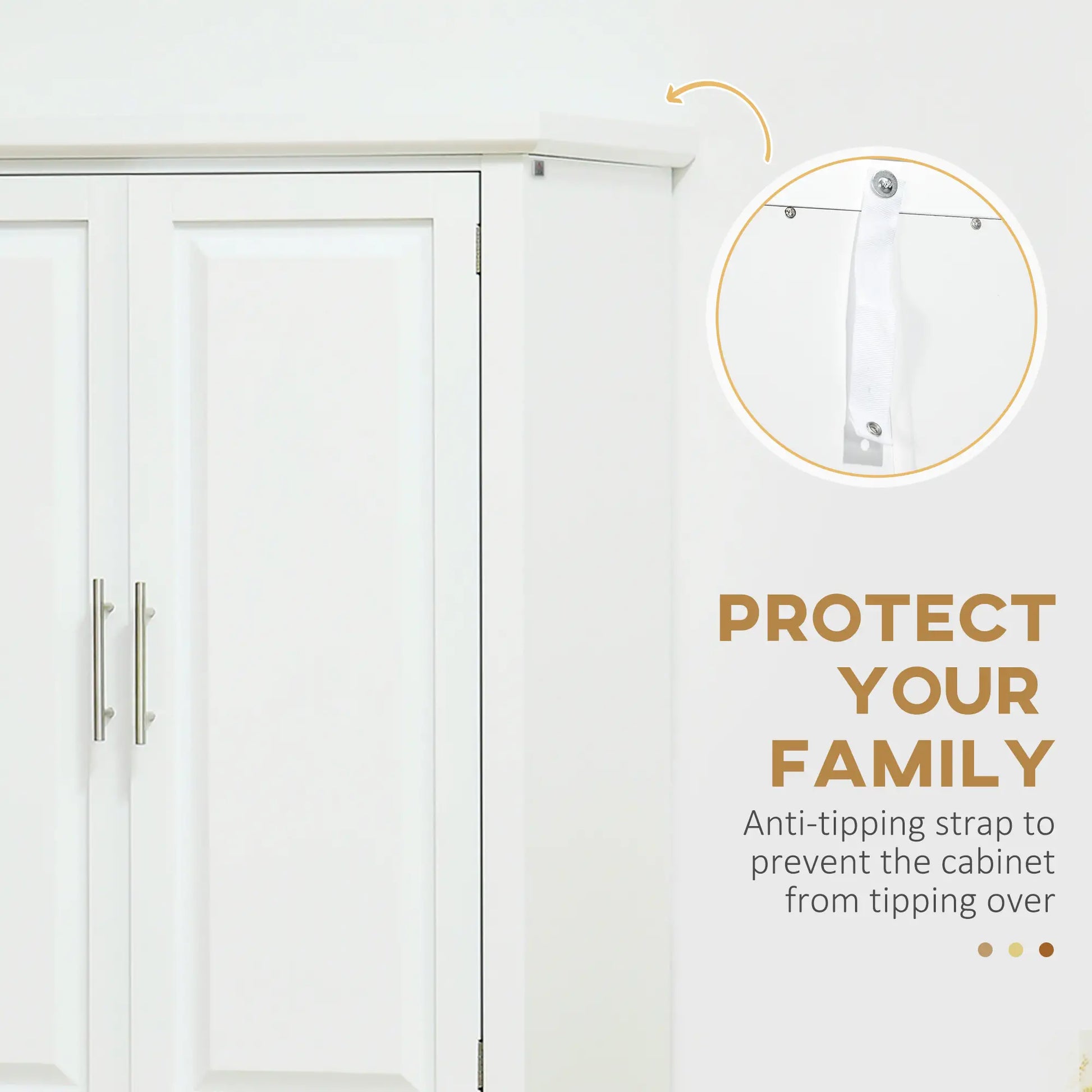 72" Kitchen Pantry Cabinet, 4-Door with Drawer, Adjustable Shelves, White Kitchen Pantry Cabinets at Gallery Canada