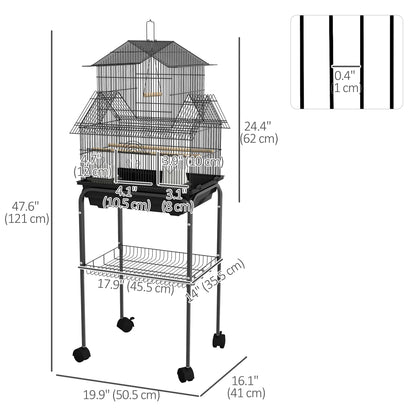 48" Bird Cage with Perch, Swing, Food Container, Slide-out Tray Bird Cages at Gallery Canada