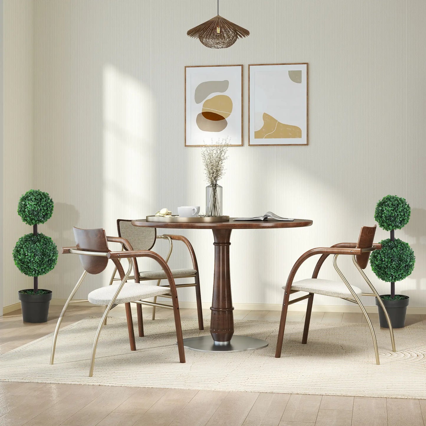 Artificial Topiary Tree Set, 2 Ball Design, Home Office Decor, Dark Green Artificial Trees at Gallery Canada