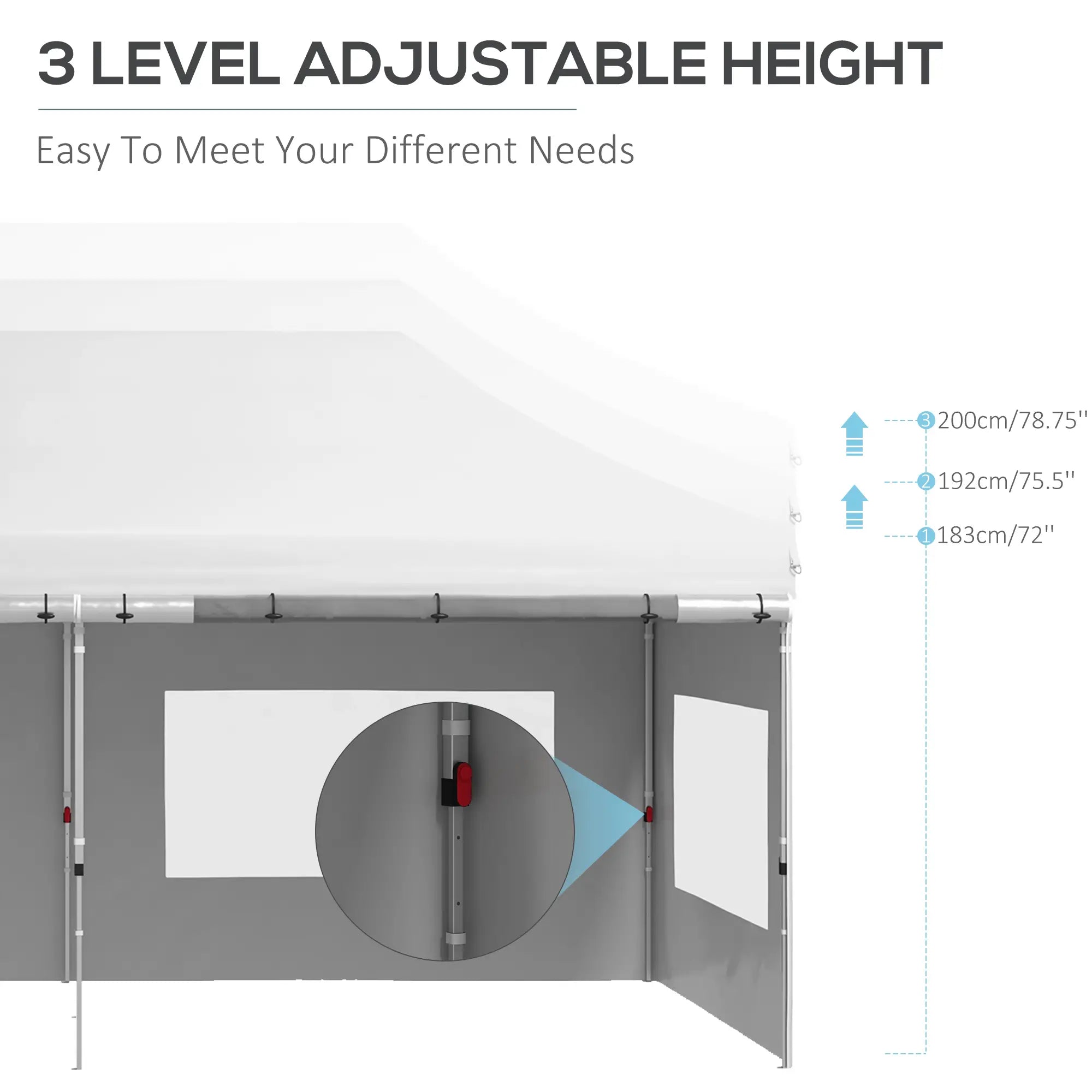 20' x 10' Folding Canopy Tent, Sidewalls, Windows, White Pop Up Canopies at Gallery Canada