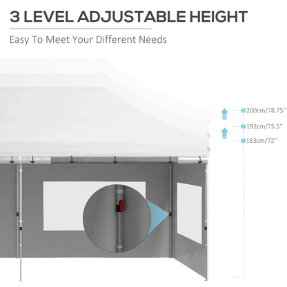 20' x 10' Folding Canopy Tent, Sidewalls, Windows, White Pop Up Canopies at Gallery Canada