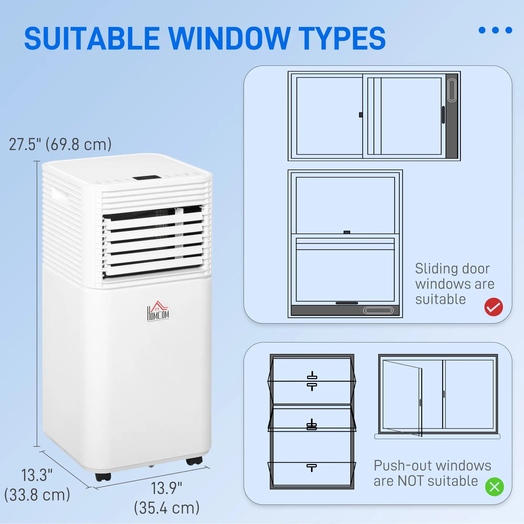 8000 BTU Portable Air Conditioner, Fan, Dehumidifier, Remote, 24H Timer, White Air Conditioner at Gallery Canada