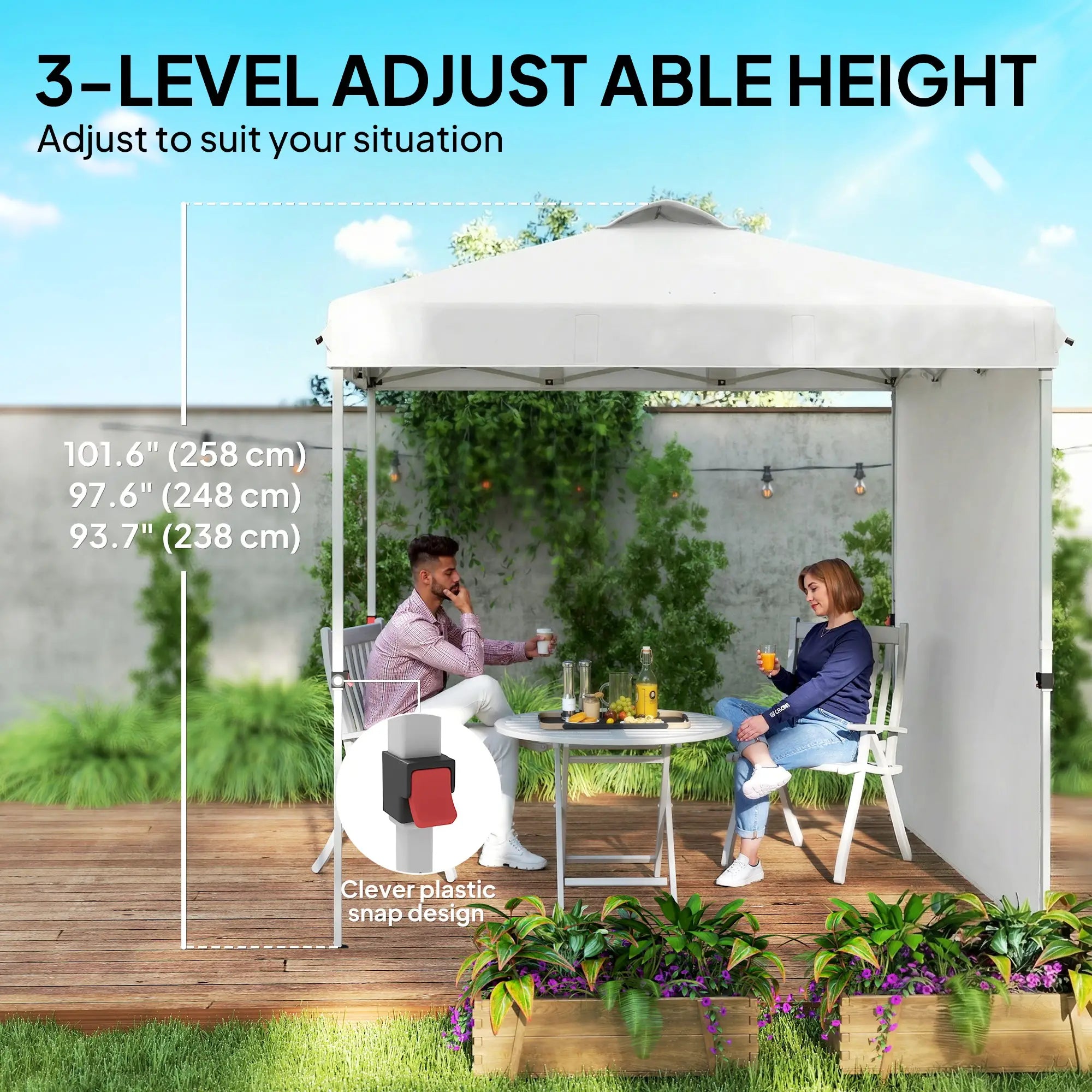 8 x 8 ft Pop Up Canopy, With Sidewall, Carry Bag, Sand Bags, White Pop Up Canopies at Gallery Canada