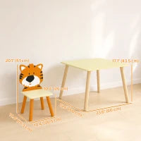 Ensemble table et 4 chaises pour enfants pour l'artisanat et la collation, Jaune