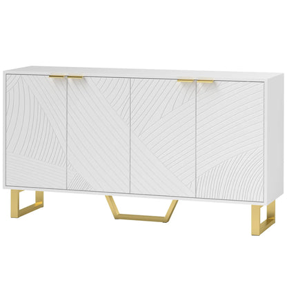 Sideboard Buffet Cabinet, Adjustable Shelves, Living Room TV Cabinet, 65 Inch, White Storage Cabinets White at Gallery Canada