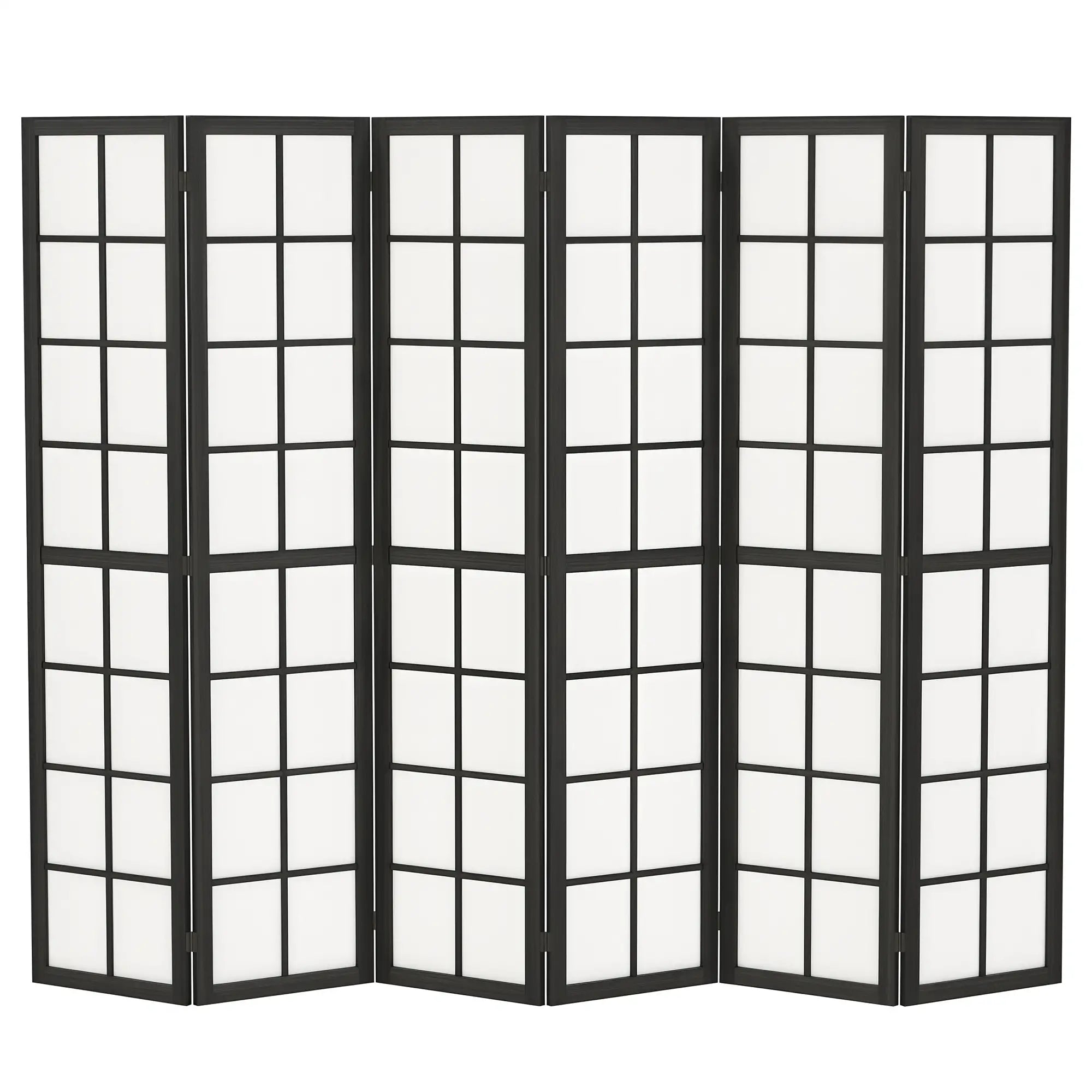 6 Panel Room Divider, 5.6 ft, Folding Wall Partition, Black Room Dividers at Gallery Canada