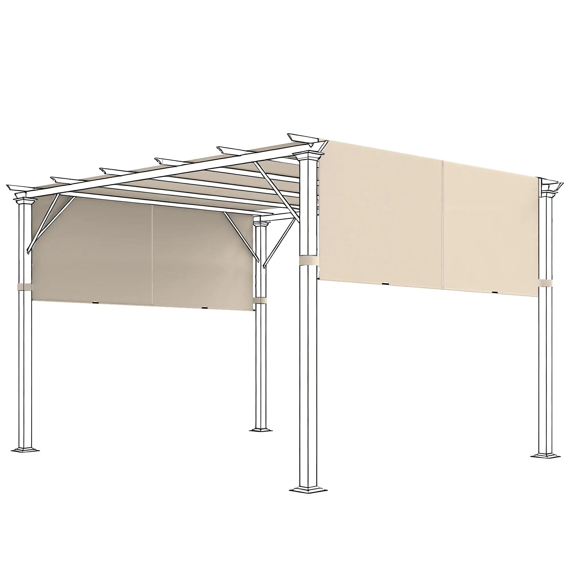 UV Protection Pergola Replacement Canopy, 10' x 11.8', Khaki Gazebo Canopy Replacement Khaki at Gallery Canada