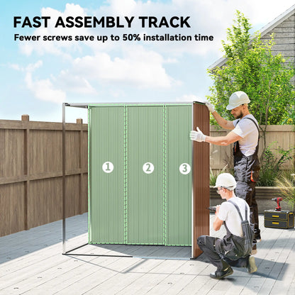 5.2' x 3.5' Metal Garden Shed, Easy Assembly, Light Brown Sheds at Gallery Canada