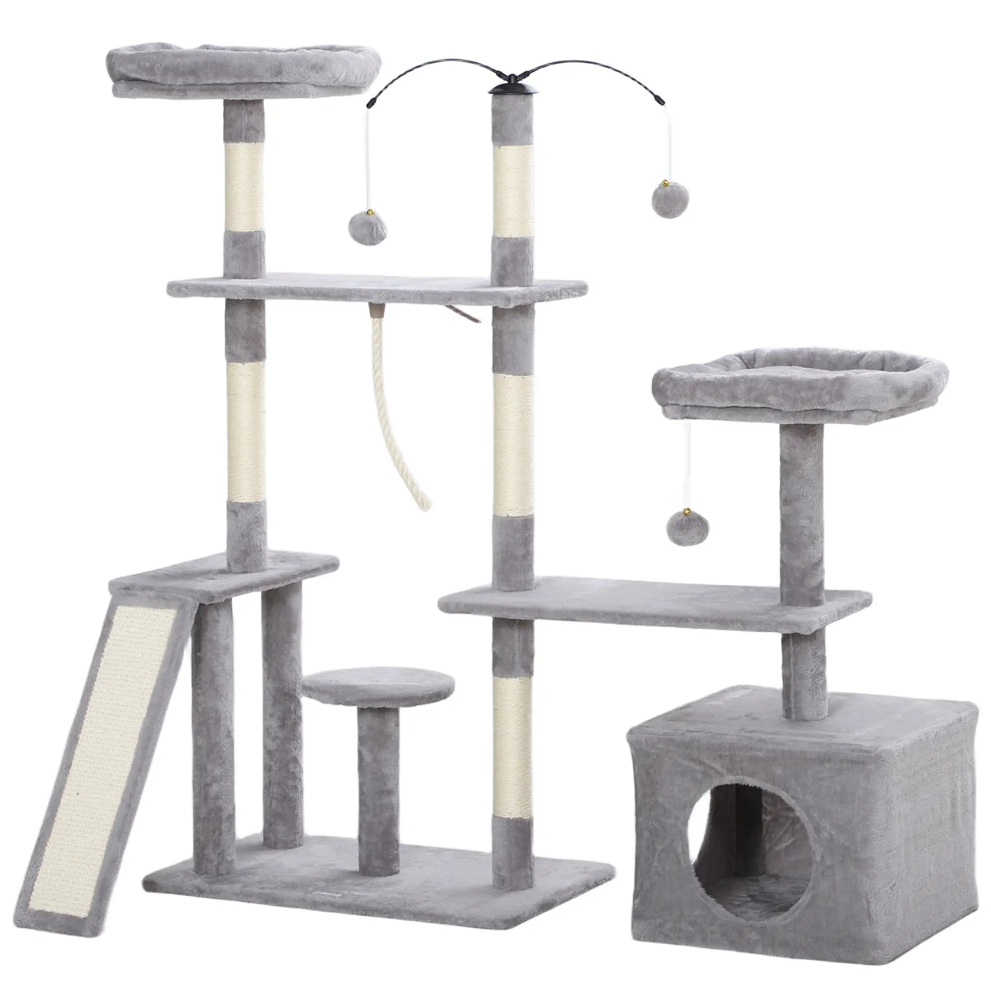 53 Cat Tree, Scratching Posts, Condo, Beds, Platforms, Light Grey Cat Towers Light Grey, Cream White at Gallery Canada