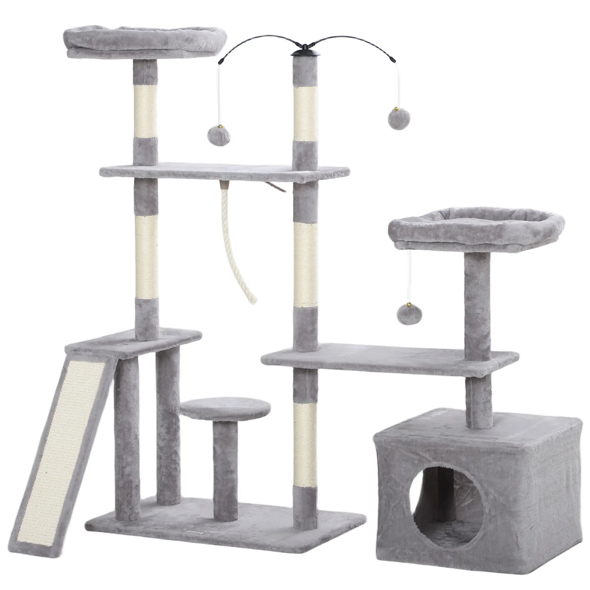 53 Cat Tree, Scratching Posts, Condo, Beds, Platforms, Light Grey Cat Towers Light Grey, Cream White at Gallery Canada