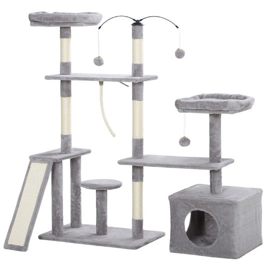53 Cat Tree, Scratching Posts, Condo, Beds, Platforms, Light Grey Cat Towers Light Grey, Cream White at Gallery Canada