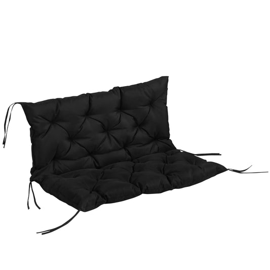 Porch Swing Cushion, Garden Bench Cushion with Backrest, Non-Slip, 39.4" x 38.6", Black Patio Chair Cushions Black at Gallery Canada