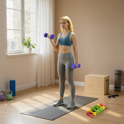 44lbs Hex Dumbbell Set, Hand Weights for Home Gym, Multi-Colour Dumbbells & Barbells at Gallery Canada