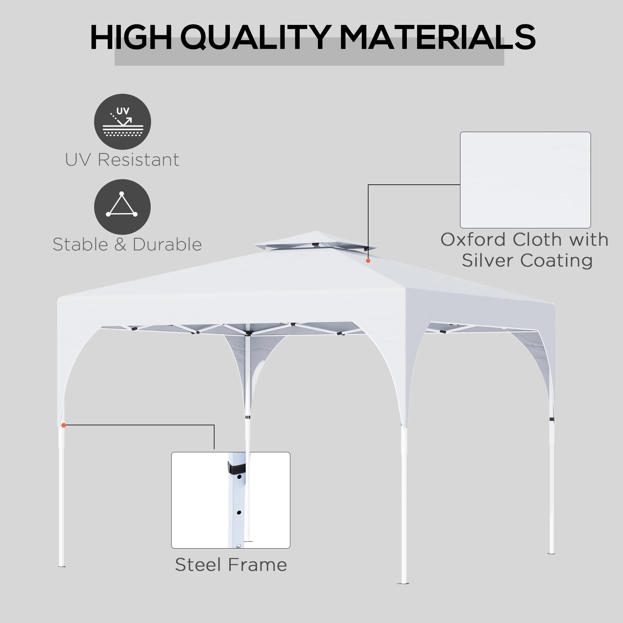 10'x10' Pop Up Canopy, Easy Set Up Party Tent, 2 Tier Vented Roof, Carrying Bag, White Pop Up Canopies at Gallery Canada