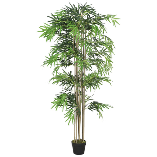 6FT Artificial Bamboo Tree, Fake Plant, 1530 Leaves, Green