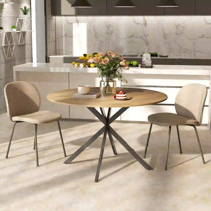 47" Round Kitchen Table For 4, Industrial Dining Table, And Black, Brown Dining Tables at Gallery Canada