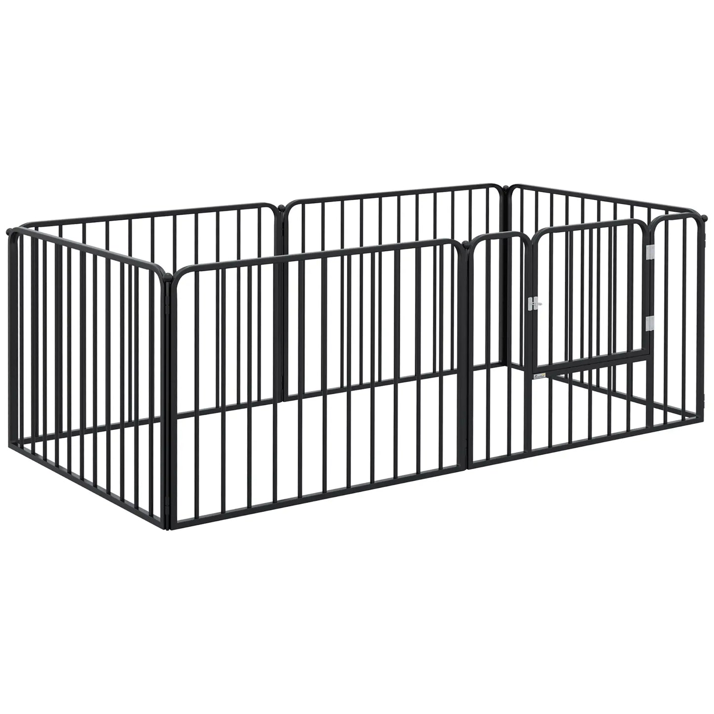 Outdoor Dog Fence, 6 Panels 24" Height, Steel Pet Exercise Pen Houses, Kennels & Pens Black at Gallery Canada