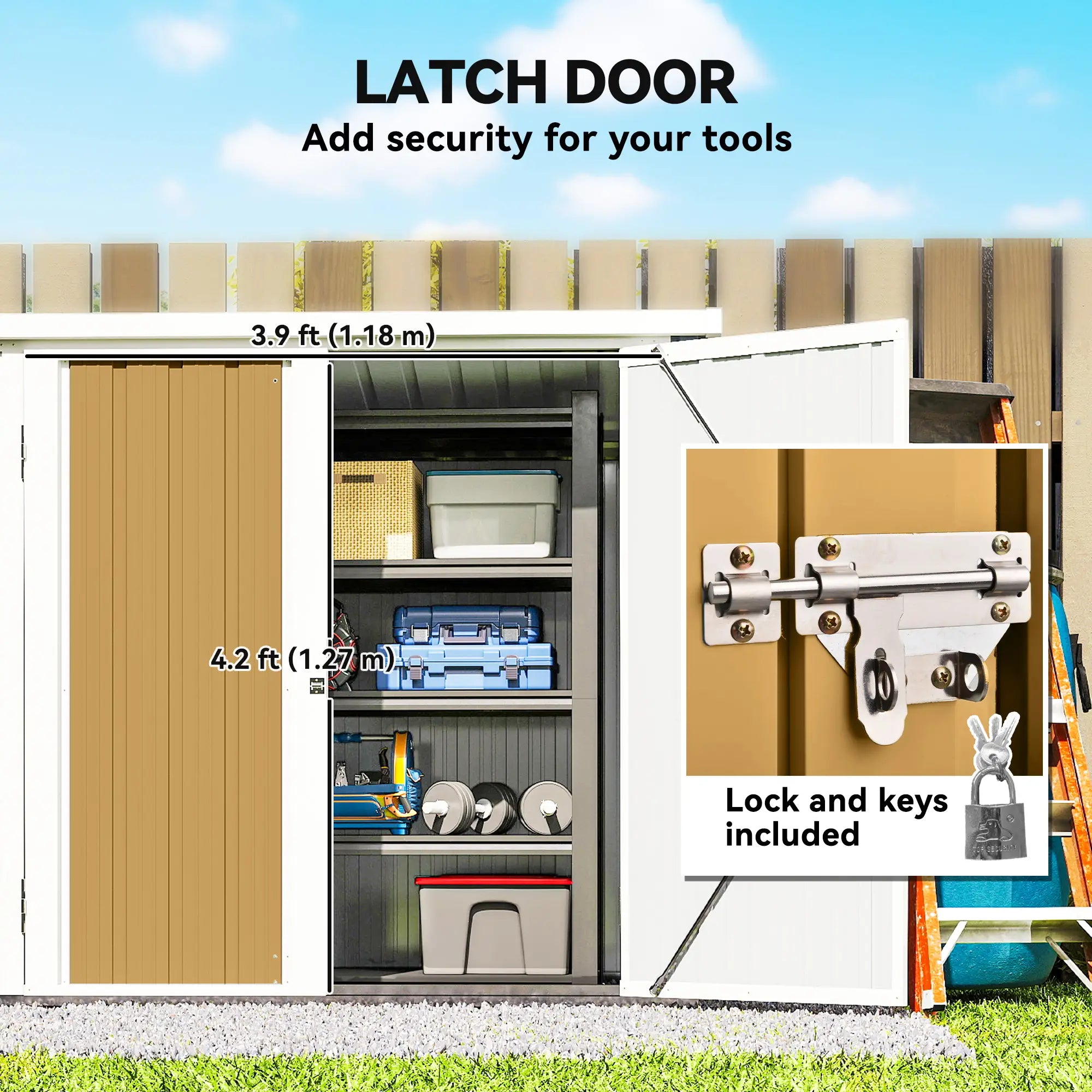 5' x 3' Metal Garden Storage Shed With Double Doors Sheds at Gallery Canada