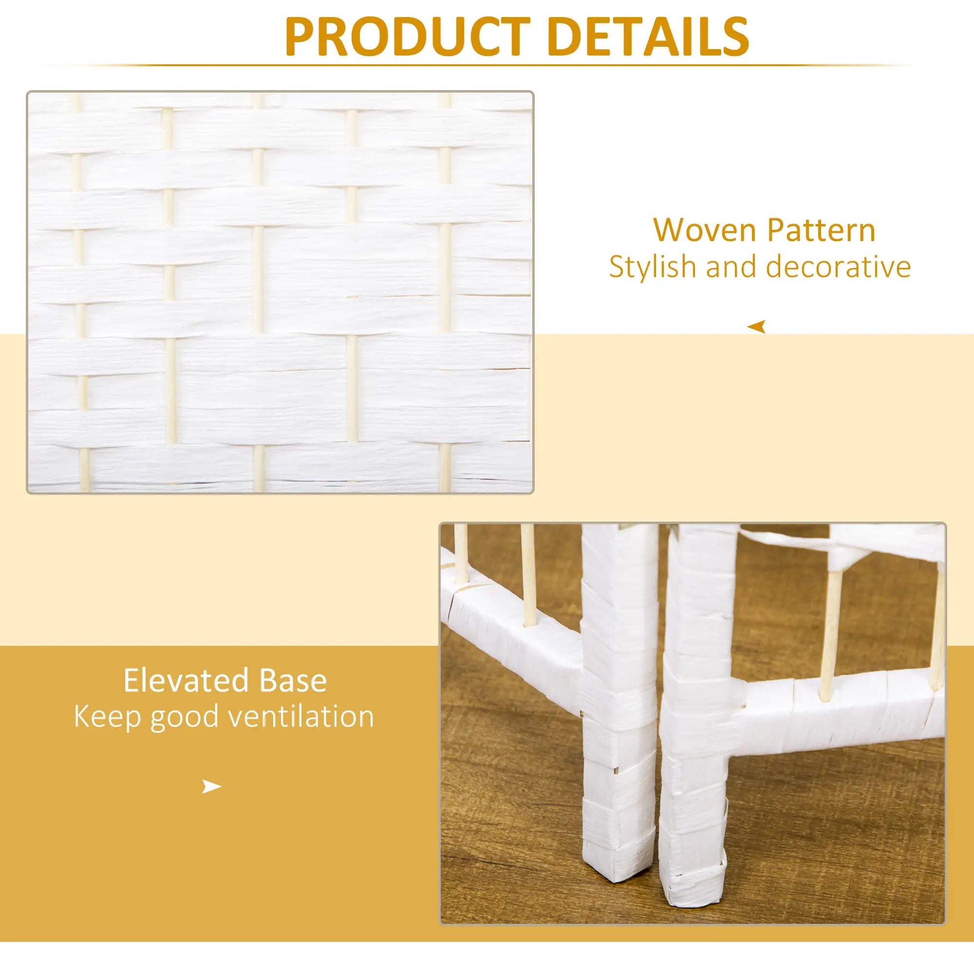 3 Panel Folding Room Divider, Portable Privacy Screen, White Room Dividers at Gallery Canada