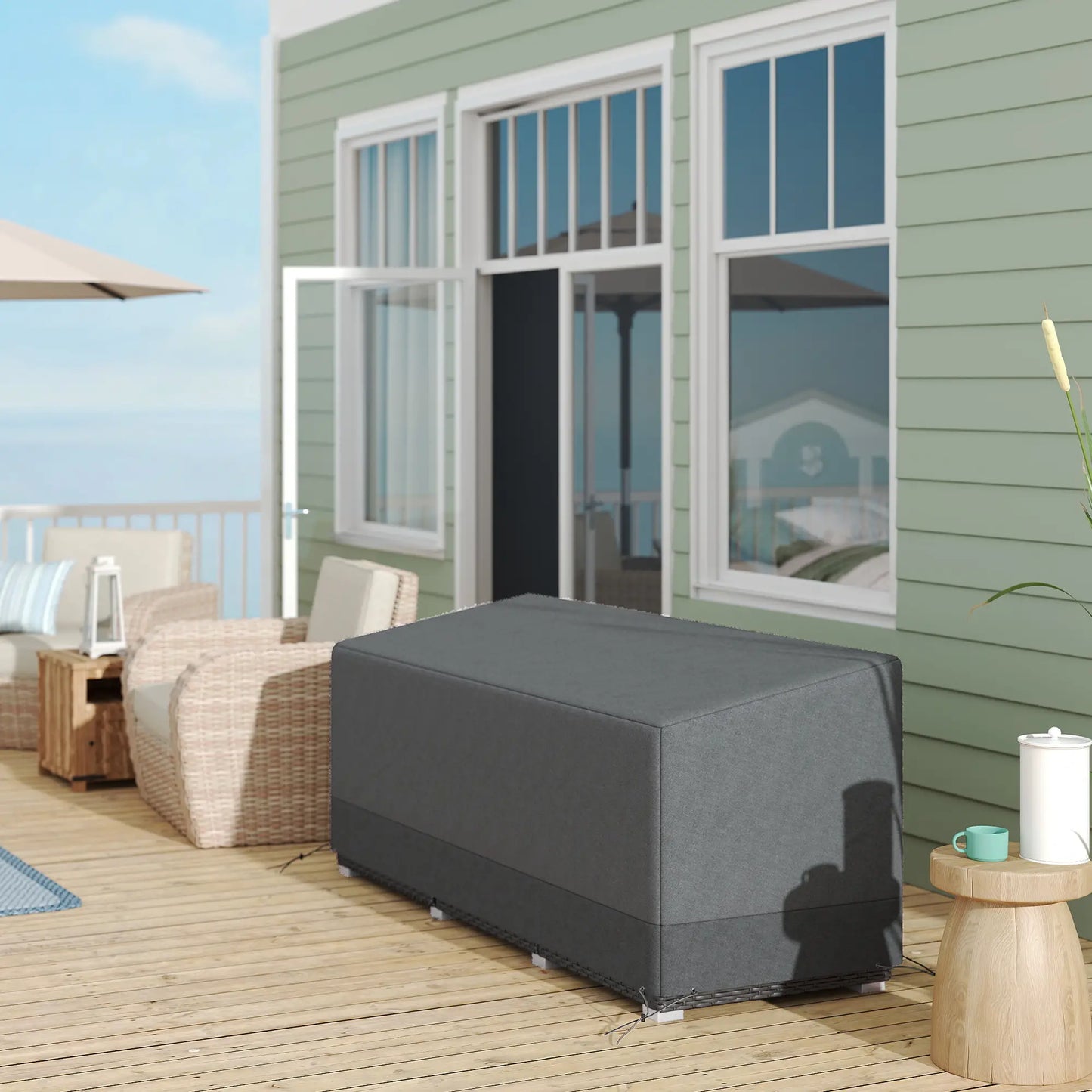 Waterproof 3 Seater Sofa Cover, 75" x 28.3" x 29.9", Grey Patio Furniture Covers at Gallery Canada