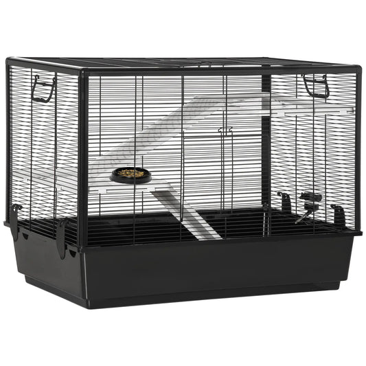 3-Tier Hamster Cage, Guinea Pig House, 31.5"x19"x23", Black Houses & Habitats Black at Gallery Canada