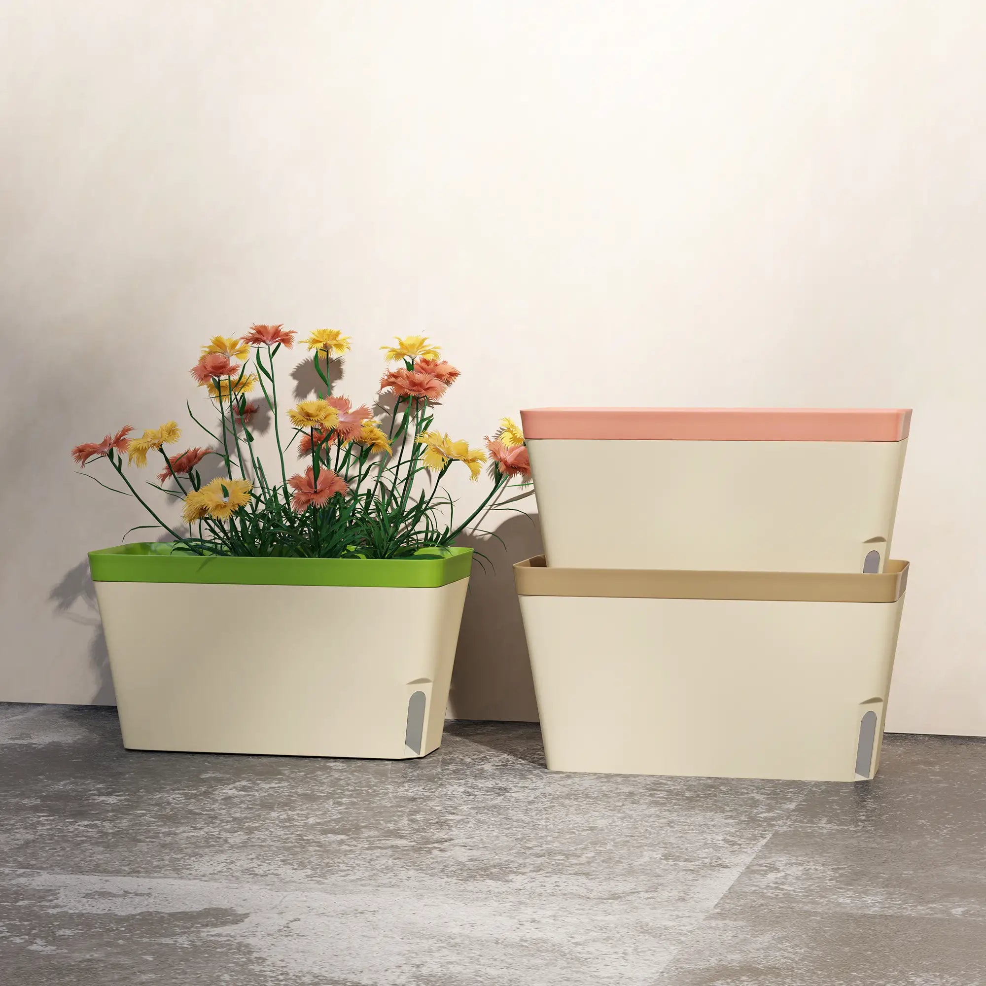 Self Watering Flower Pots, 10.5 Inch Planter Box With Water Level Indicator Garden Accessories at Gallery Canada