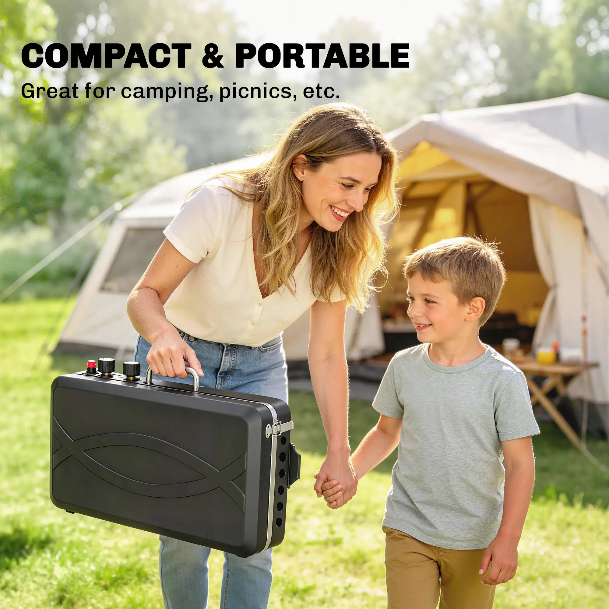 Camping Stove Gas Griddle Combo, 20,000 BTU, Portable, Black Propane Gas Grills at Gallery Canada
