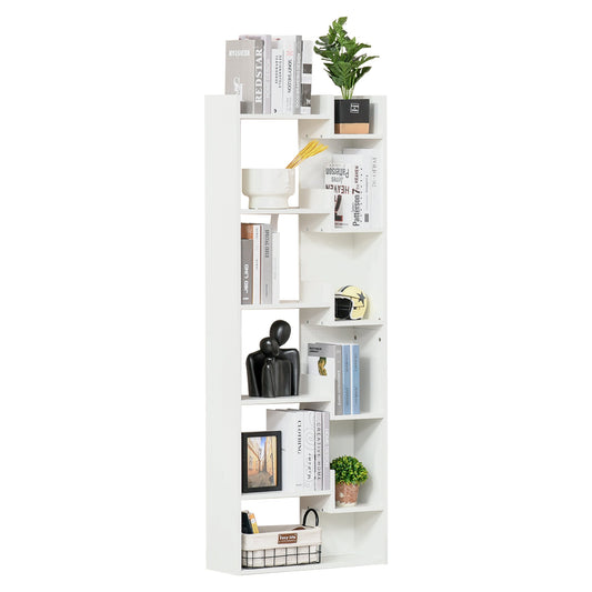6-Tier Tall Bookshelf, Modern bookcase, Floor Standing Shelving, Display Rack for Living Room, Home Office, White - Gallery Canada