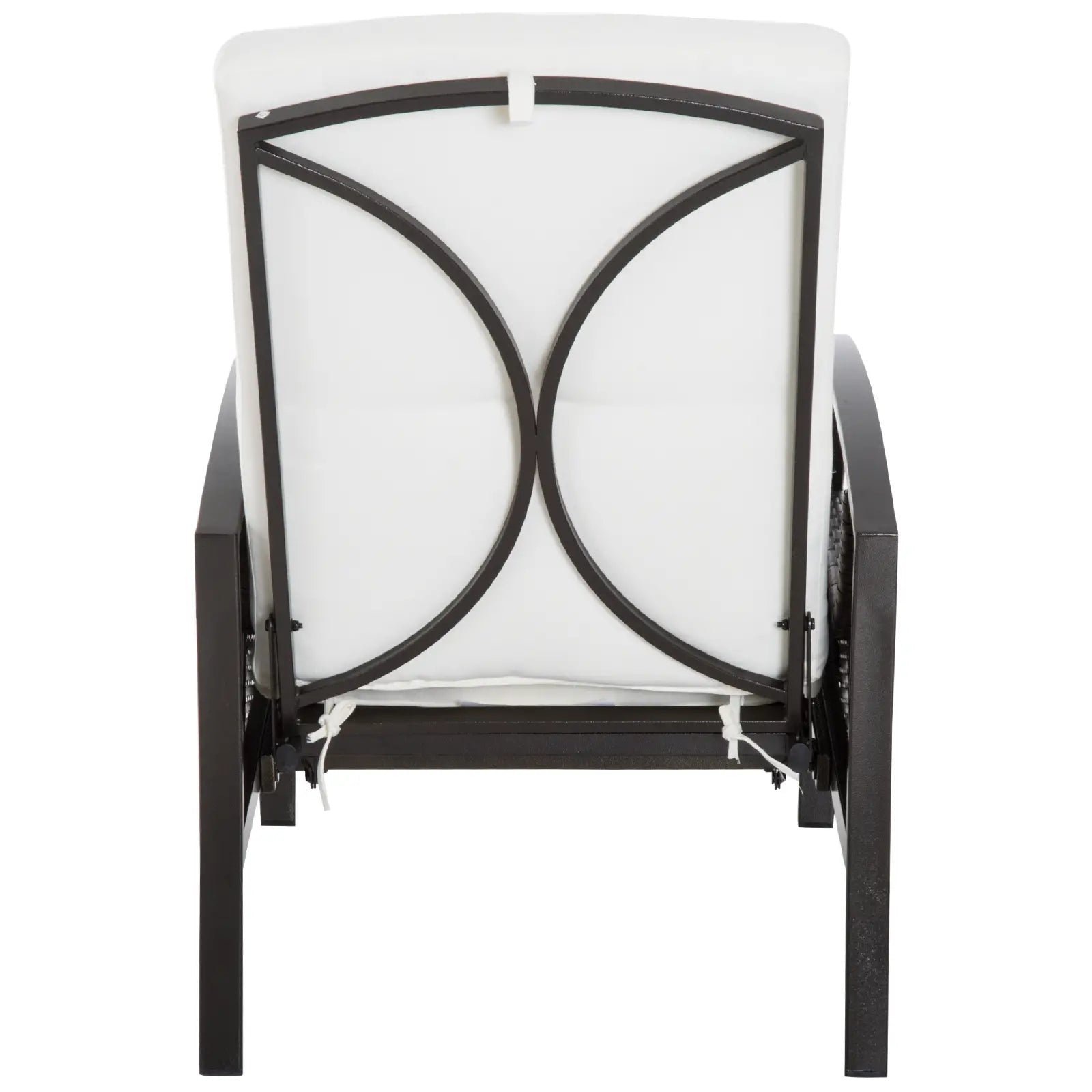 Outdoor Rattan Recliner Chair, Adjustable Back, Retractable Footrest, White Patio Chairs at Gallery Canada
