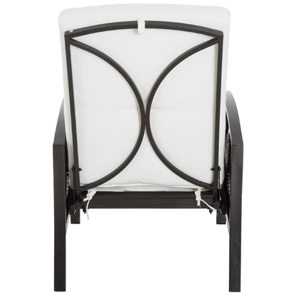 Outdoor Rattan Recliner Chair, Adjustable Back, Retractable Footrest, White Patio Chairs at Gallery Canada