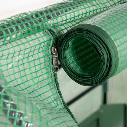 Steel Outdoor Raised Garden Bed, Greenhouse Cover, Roll Up Door, 50"x37.4"x36.2", Green Mini Greenhouses at Gallery Canada