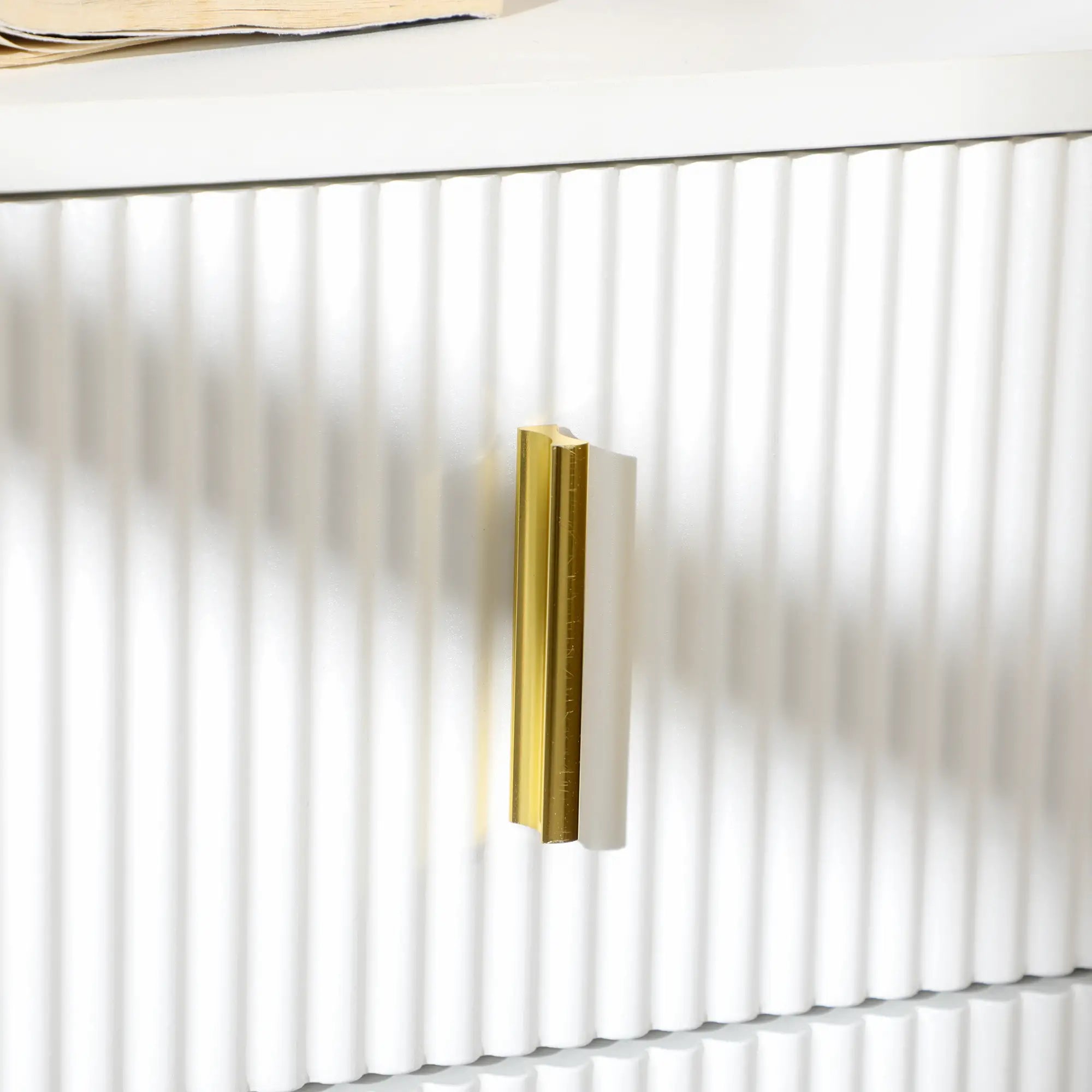 Modern Nightstand With 2 Drawers, Metal Legs, White, White Bedside Tables at Gallery Canada